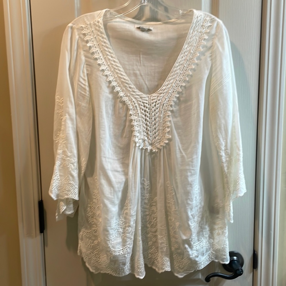 Knitted peasant blouse by Boston Proper.